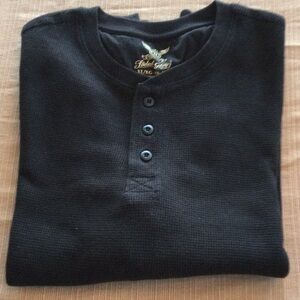 Faded Glory Black Henley Shirt size Xl.